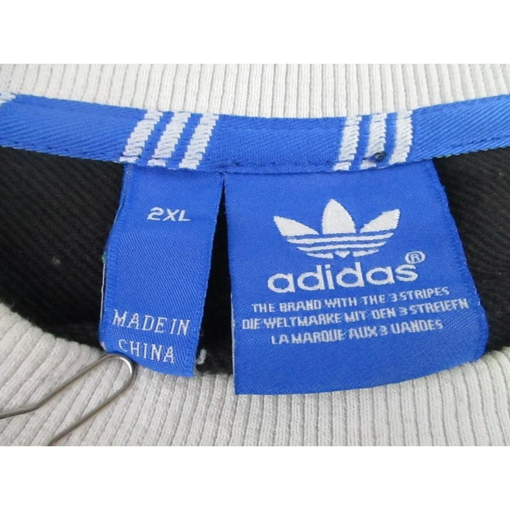 VTG Adidas Sweater‎ Mens 2XL Trefoil Crewneck Universal Black White Sweatshirt